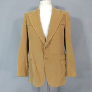 Cortefiel Jacket Sport Coat Men's 44 large tan corduroy cotton vintage Spain